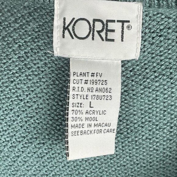 Vintage Koret Sage Green Embroidered Wool Oversized Vest - Women’s L - Picture 6 of 8
